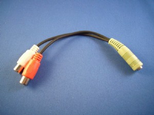 全新特殊線材 2RCA母轉3.5mm母 中繼轉接線 PS